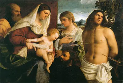The Holy Family with St Catherine, St Sebastian and a Donor Sebastiano del Piombo
